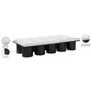  Color_Cream/ Black Finish -- Pavilion Cream Boucle Fabric Upholstered 10 pc Modular Bench IMAGE 8