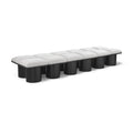  Color_Cream/ Black Finish -- Pavilion Cream Boucle Fabric Upholstered 12 pc Modular Bench IMAGE 1