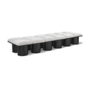  Color_Cream/ Black Finish -- Pavilion Cream Boucle Fabric Upholstered 12 pc Modular Bench IMAGE 1