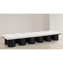  Color_Cream/ Black Finish -- Pavilion Cream Boucle Fabric Upholstered 12 pc Modular Bench IMAGE 2
