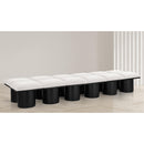 Meridian Pavilion Cream Boucle Fabric Bench IMAGE 2
