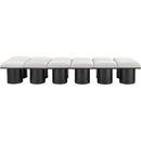 Meridian Pavilion Cream Boucle Fabric Bench IMAGE 3
