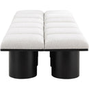  Color_Cream/ Black Finish -- Pavilion Cream Boucle Fabric Upholstered 12 pc Modular Bench IMAGE 4