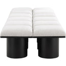 Meridian Pavilion Cream Boucle Fabric Bench IMAGE 4