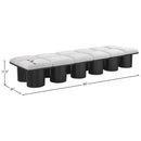  Color_Cream/ Black Finish -- Pavilion Cream Boucle Fabric Upholstered 12 pc Modular Bench IMAGE 6