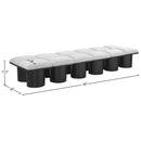 Meridian Pavilion Cream Boucle Fabric Bench IMAGE 6