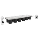  Color_Cream/ Black Finish -- Pavilion Cream Boucle Fabric Upholstered 12 pc Modular Bench IMAGE 7