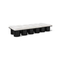  Color_Cream/ Black Finish -- Pavilion Cream Boucle Fabric Upholstered 12 pc Modular Bench IMAGE 1