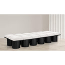  Color_Cream/ Black Finish -- Pavilion Cream Boucle Fabric Upholstered 12 pc Modular Bench IMAGE 2