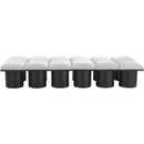  Color_Cream/ Black Finish -- Pavilion Cream Boucle Fabric Upholstered 12 pc Modular Bench IMAGE 3