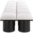 Meridian Pavilion Cream Boucle Fabric Bench IMAGE 4