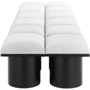  Color_Cream/ Black Finish -- Pavilion Cream Boucle Fabric Upholstered 12 pc Modular Bench IMAGE 4