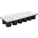  Color_Cream/ Black Finish -- Pavilion Cream Boucle Fabric Upholstered 12 pc Modular Bench IMAGE 5