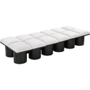 Meridian Pavilion Cream Boucle Fabric Bench IMAGE 5
