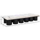  Color_Cream/ Black Finish -- Pavilion Cream Boucle Fabric Upholstered 12 pc Modular Bench IMAGE 7