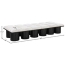 Meridian Pavilion Cream Boucle Fabric Bench IMAGE 7