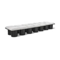  Color_Cream/ Black Finish -- Pavilion Cream Boucle Fabric Upholstered 14 pc Modular Bench IMAGE 1