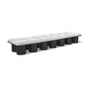  Color_Cream/ Black Finish -- Pavilion Cream Boucle Fabric Upholstered 14 pc Modular Bench IMAGE 1