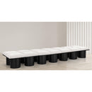  Color_Cream/ Black Finish -- Pavilion Cream Boucle Fabric Upholstered 14 pc Modular Bench IMAGE 2