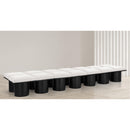 Meridian Pavilion Cream Boucle Fabric Bench IMAGE 2
