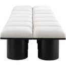Meridian Pavilion Cream Boucle Fabric Bench IMAGE 4