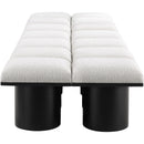  Color_Cream/ Black Finish -- Pavilion Cream Boucle Fabric Upholstered 14 pc Modular Bench IMAGE 4