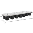  Color_Cream/ Black Finish -- Pavilion Cream Boucle Fabric Upholstered 14 pc Modular Bench IMAGE 6