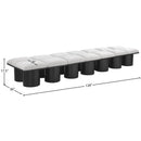 Meridian Pavilion Cream Boucle Fabric Bench IMAGE 6