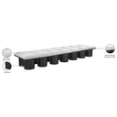  Color_Cream/ Black Finish -- Pavilion Cream Boucle Fabric Upholstered 14 pc Modular Bench IMAGE 7