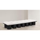  Color_Cream/ Black Finish -- Pavilion Cream Boucle Fabric Upholstered 14 pc Modular Bench IMAGE 2