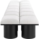 Meridian Pavilion Cream Boucle Fabric Bench IMAGE 4