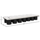 Meridian Pavilion Cream Boucle Fabric Bench IMAGE 7