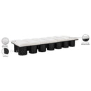 Meridian Pavilion Cream Boucle Fabric Bench IMAGE 8