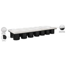  Color_Cream/ Black Finish -- Pavilion Cream Boucle Fabric Upholstered 14 pc Modular Bench IMAGE 8