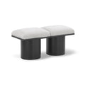 Color_Cream/ Black Finish -- Pavilion Cream Boucle Fabric Upholstered 2 pc Modular Bench IMAGE 1