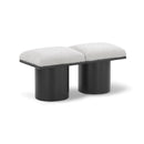  Color_Cream/ Black Finish -- Pavilion Cream Boucle Fabric Upholstered 2 pc Modular Bench IMAGE 1
