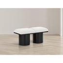  Color_Cream/ Black Finish -- Pavilion Cream Boucle Fabric Upholstered 2 pc Modular Bench IMAGE 2