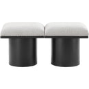  Color_Cream/ Black Finish -- Pavilion Cream Boucle Fabric Upholstered 2 pc Modular Bench IMAGE 3