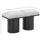  Color_Cream/ Black Finish -- Pavilion Cream Boucle Fabric Upholstered 2 pc Modular Bench IMAGE 7