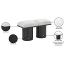  Color_Cream/ Black Finish -- Pavilion Cream Boucle Fabric Upholstered 2 pc Modular Bench IMAGE 8