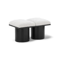  Color_Cream/ Black Finish -- Pavilion Cream Boucle Fabric Upholstered 2 pc Modular Bench IMAGE 1