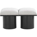  Color_Cream/ Black Finish -- Pavilion Cream Boucle Fabric Upholstered 2 pc Modular Bench IMAGE 3