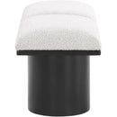  Color_Cream/ Black Finish -- Pavilion Cream Boucle Fabric Upholstered 2 pc Modular Bench IMAGE 4