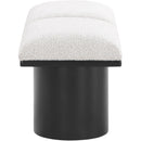 Meridian Pavilion Cream Boucle Fabric Bench IMAGE 4