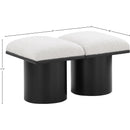  Color_Cream/ Black Finish -- Pavilion Cream Boucle Fabric Upholstered 2 pc Modular Bench IMAGE 6