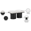  Color_Cream/ Black Finish -- Pavilion Cream Boucle Fabric Upholstered 2 pc Modular Bench IMAGE 7