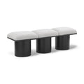  Color_Cream/ Black Finish -- Pavilion Cream Boucle Fabric Upholstered 3 pc Modular Bench IMAGE 1