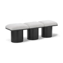  Color_Cream/ Black Finish -- Pavilion Cream Boucle Fabric Upholstered 3 pc Modular Bench IMAGE 1
