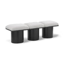 Meridian Pavilion Cream Boucle Fabric Bench IMAGE 1