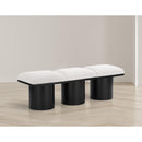  Color_Cream/ Black Finish -- Pavilion Cream Boucle Fabric Upholstered 3 pc Modular Bench IMAGE 2